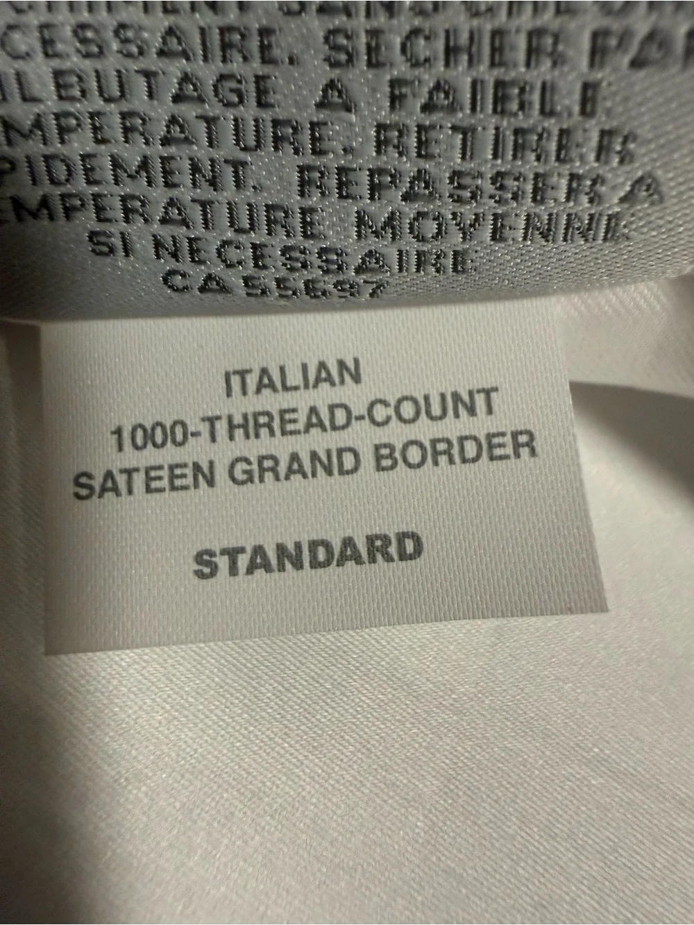 Restoration Hardware White and Silver Pillow Sham
